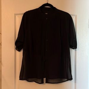 Worn- Mossimo sheer black blouse with slight silver strands 16/18